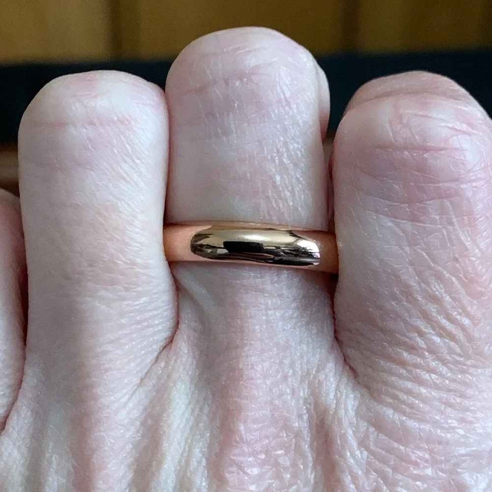 Rose gold tone stainless steel ring size 12.5